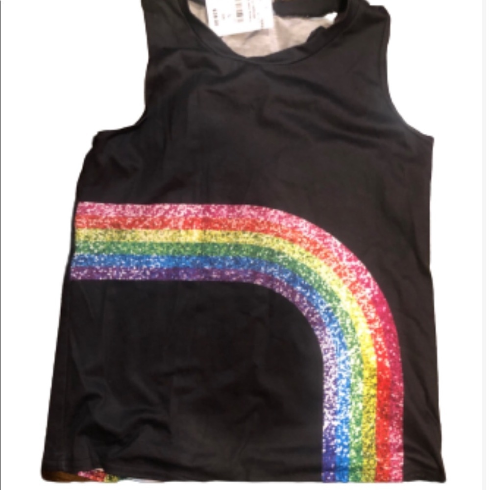 Zara terez large rainbow glitter 🌈 racerback tank- JUNIORS